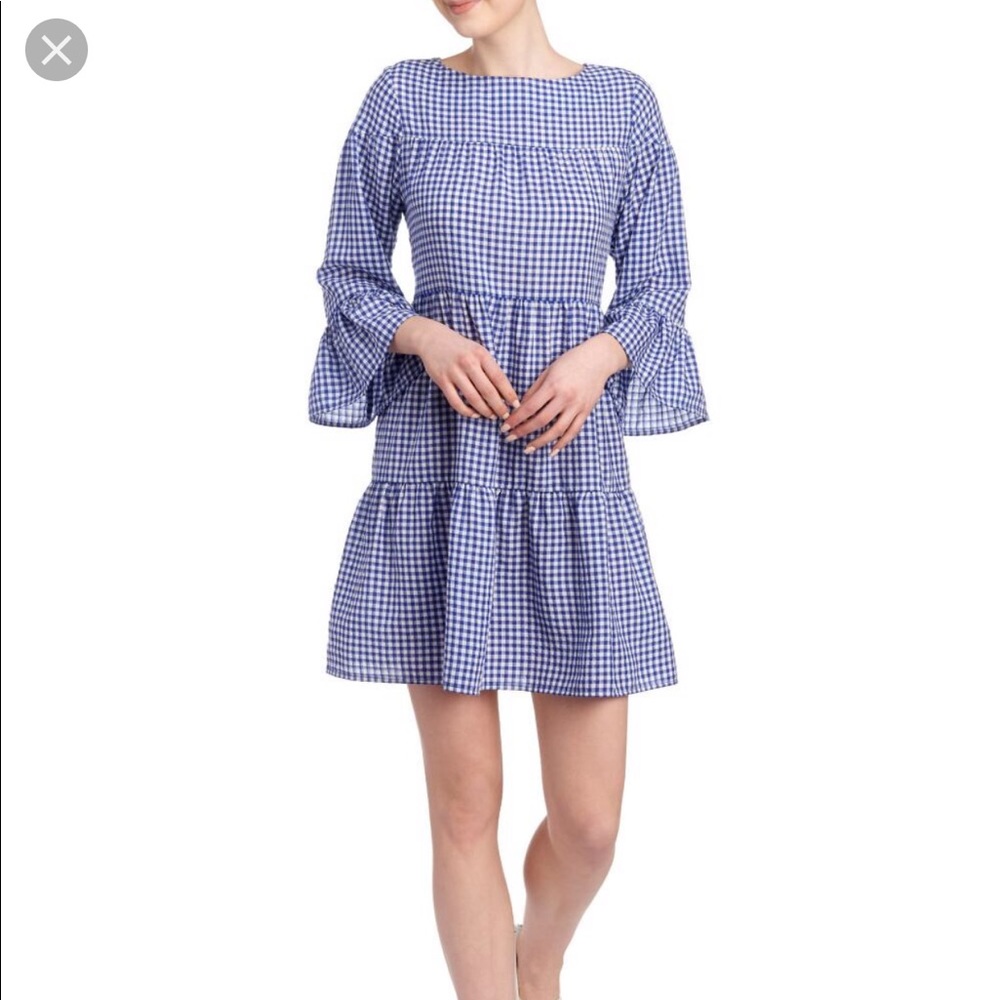 Gingham philosophy tiered dress